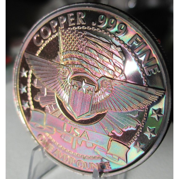 NEW!! Aliens We Will be Back Art Toned Round 1 ounce .999 Fine Copper - Picture 3 of 4